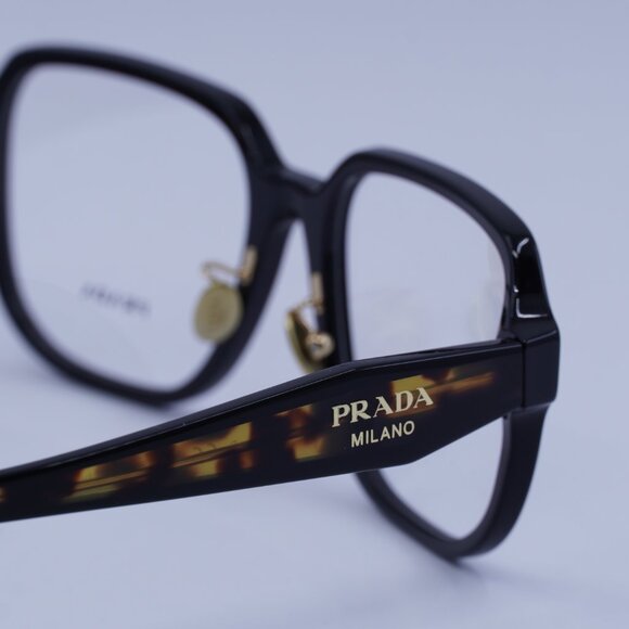 Prada PRB07VD 3891O1 Eyeglasses Black/Medium Havana 56mm Square Frame - Picture 6 of 11